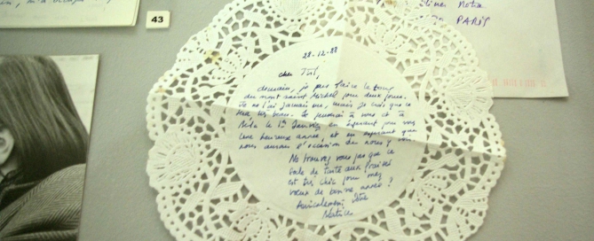 Korespondaz Bizot Kolar Prague National Gallery. A letter sent from Beatrice to Jiri in 1988