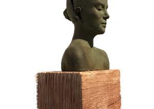 Opening inside ,bronze wood stone sculpture by Beatrice Bizot